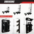 thumbnail image 6 of Folding Hand Truck Dolly Cart with Wheels - 500lb Heavy Duty Luggage Cart with Wheels Foldable Dolly - Collapsible Utility Trolley with 2 Bungees for Moving, Travel, Shopping or Office by, 6 of 6