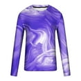 thumbnail image 5 of Tawop Mens Casual Shirts Crew Neck Long Sleeve Graphic Gradient Purple XL, 5 of 5