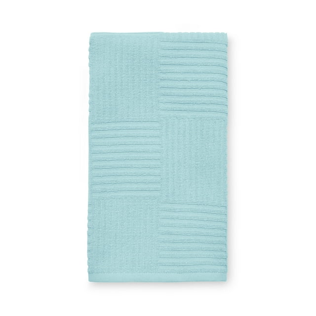 Mainstays SQ Rib Weave Kitchen Towels, 15"x25", Teal