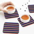 thumbnail image 7 of Lsque Mexican Blanket stripes Pattern 4" Drink Coasters Set of 6, Leather Absorbent Coasters, Table Coaster Set Decorative Coffee Cup Coasters Housewarming Gift,Square, 7 of 7