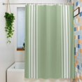thumbnail image 3 of Sage Green Waterproof Shower Curtain, Large 72"x84" Washable Polyester Fabric Shower Curtains for Bathroom, Farmhouse Sage Green White Striped Decorative Bathtub Curtain Sets with Hooks, 3 of 9
