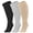 3p7 blackgreynude, variant on Hipuroga Bamboo Viscose Plus Size Compression Socks for Women Men Wide Calf 10-14 mmHg Circulation Knee High Support Stockings blackgreypink XL/2XL