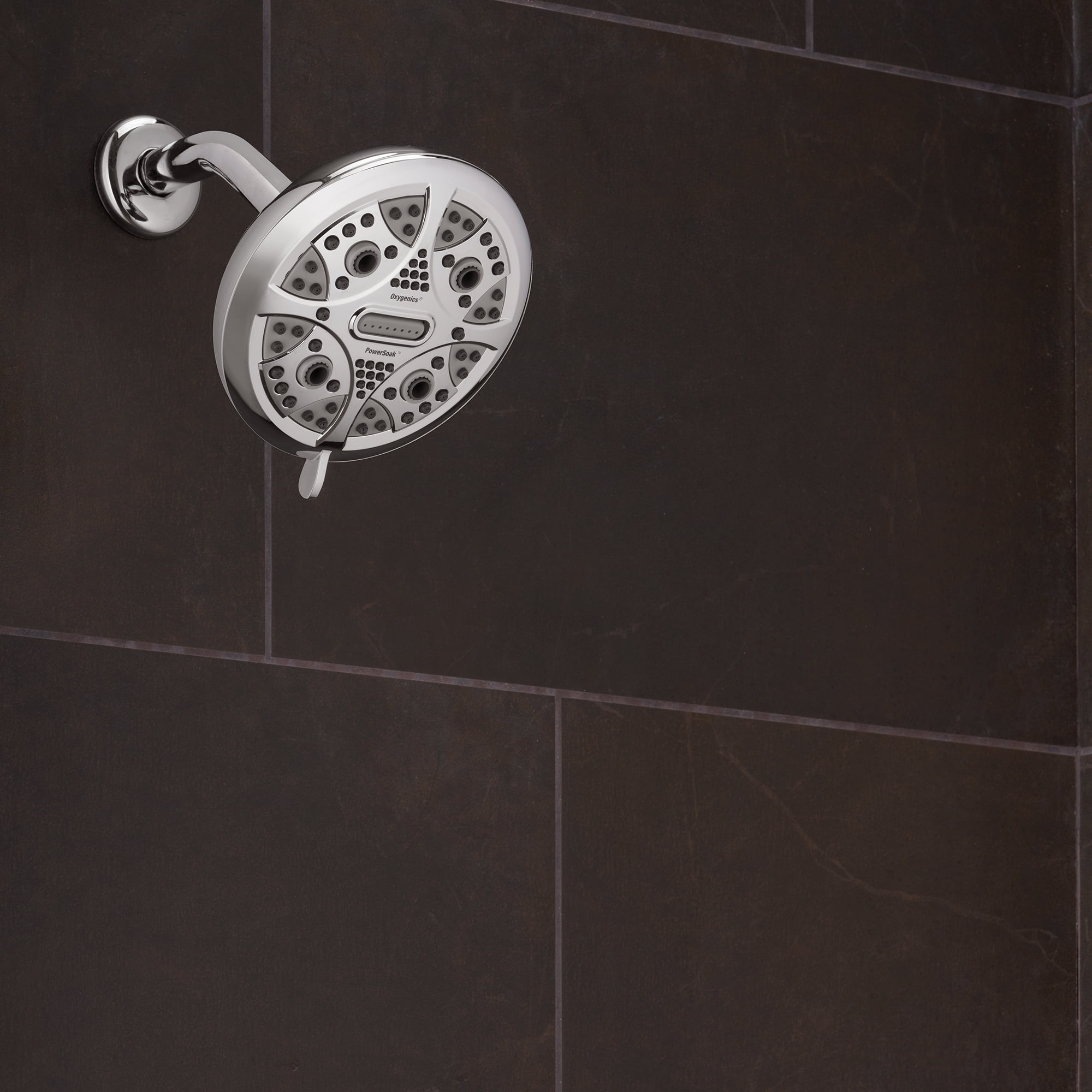 Oxygenics, 5-Spray, PowerSoak, Rain Shower Head, Chrome, 1.8 GPM 42288