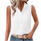 thumbnail image 3 of Top para mujer,Cárdigan sin mangas con botones para mujer, top holgado de verano con cuello en V, ropa informal de color liso, sopatenor, 3 of 8