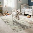thumbnail image 3 of Cydiria Modern Abstract Fuzzy Faux Wool Area Rug,2' x 3', Brown, 3 of 9