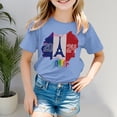 thumbnail image 2 of EHQJNJ Chandail en Molleton pour Tout-Petit Fille Automne Manches Courtes T-Shirt Col Rond Été Coupe Décontractée Basique Chandails en Molleton Col Rond Enfants, 2 of 4