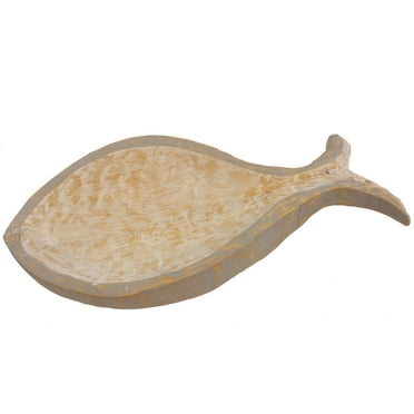 Beachcombers White Mango Wood Fish Bowl  Multi