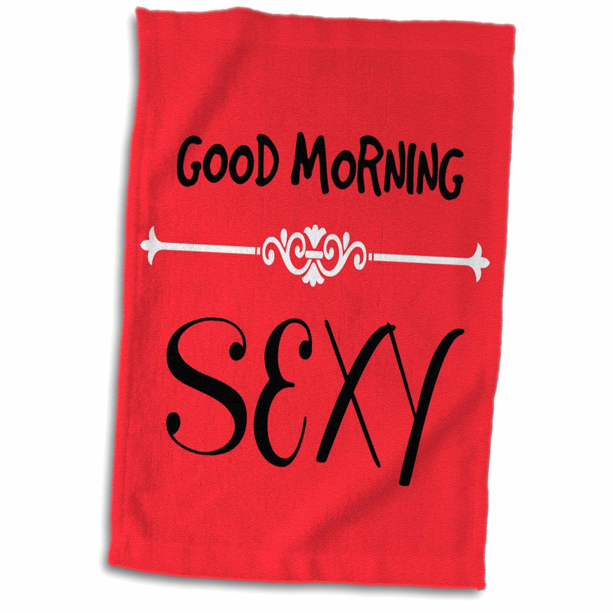 Wonderbaarlijk 3dRose Good morning sexy. Red and black. Quotes. Saying. - Towel TI-53