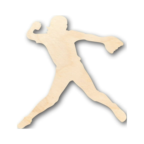 Unfinished Wood Softball Pitcher Shape - Craft - up to 46" DIY 14" / 1/4"