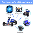 thumbnail image 5 of Holaki 12V Electric Go Kart for Kids, Battery Powered Ride on Toy with Adjustable Seat, Music, LED Lights, EVA Wheels & Forward/Reverse Driving, Blue, Ages 3-6, 5 of 10