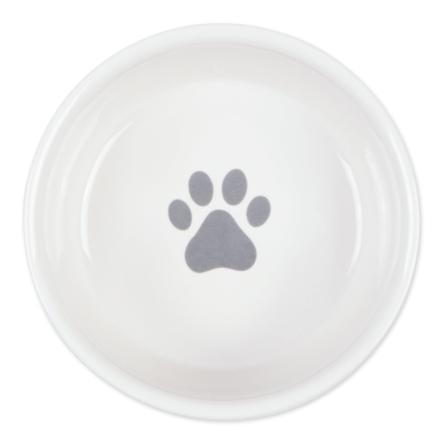 Bone Dry Ceramic Dog Bowl Set, Microwave & Dishwasher Safe, Small, 4.25x2", Gray, 2 Count