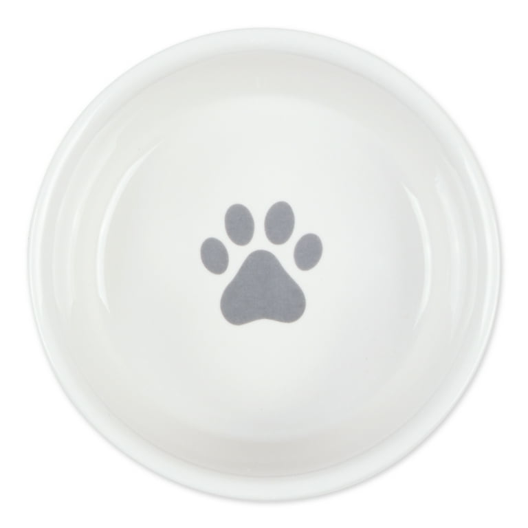 Bone Dry Ceramic Dog Bowl Set, Microwave & Dishwasher Safe, Medium, 6x2",  Black/White, 2 Count