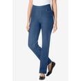 thumbnail image 2 of Woman Within Plus Size Petite Flex Pull-On Straight-Leg Gap-Free Stretch Denim Jeans, 2 of 6