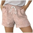 thumbnail image 5 of vigerkar Women's Comfy Stretch Summer Beach Shorts Casual Shorts with Elastic Drawstring & Pockets 2025 Watermelon Red, M, 5 of 5
