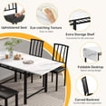 thumbnail image 5 of MIERES 4-Person Folding Kitchen Dining Table and Chair Set, 4-Person Dining Set, Marble-Look Dining Table, Extendable Dining Table Ideal for Small Spaces, White, 5 of 9