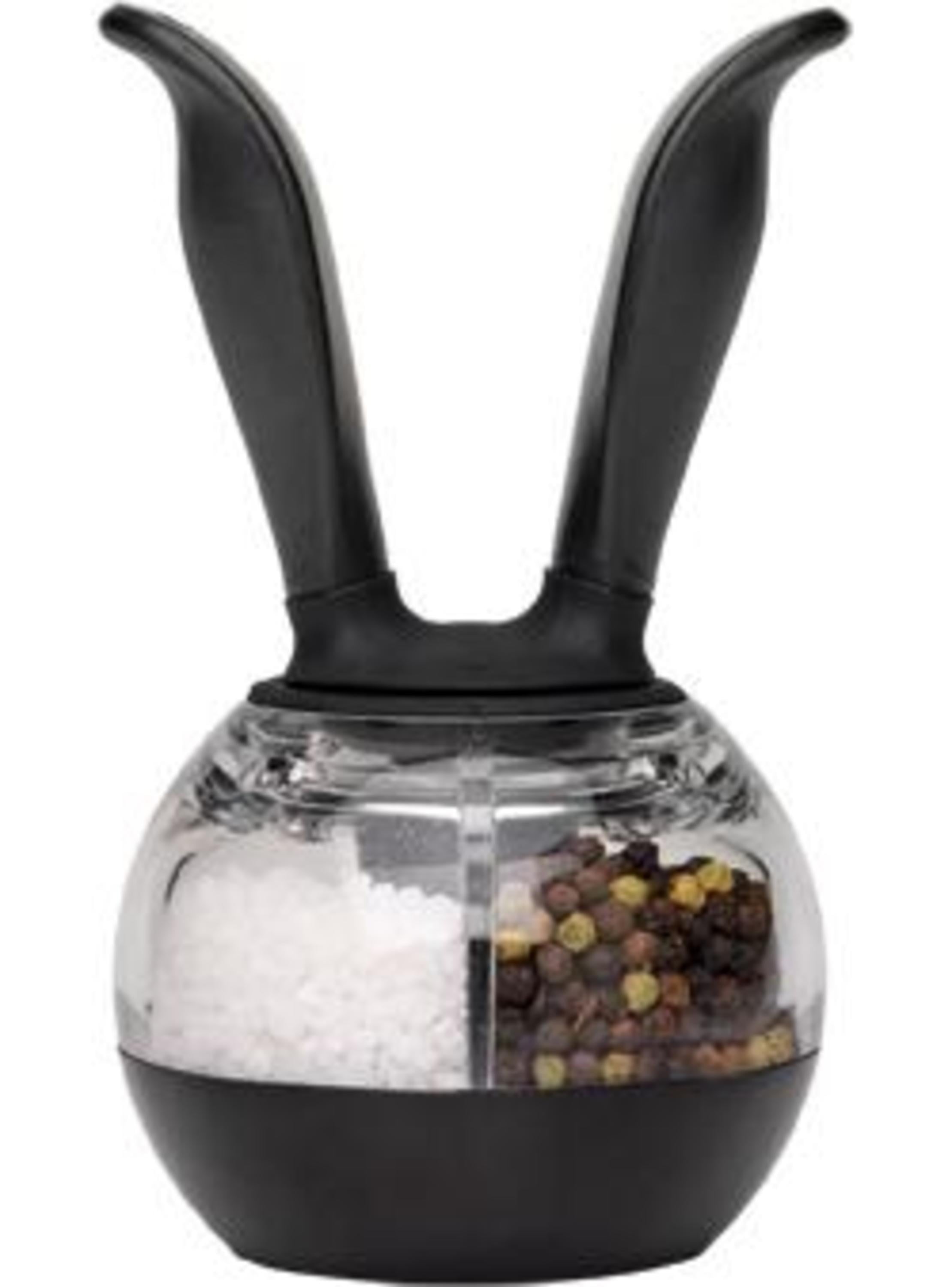 Chef'n Dual PepperBall Salt and Pepper Grinder Set (Black and Clear