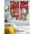 thumbnail image 3 of Christmas Dog Winter Truck Pine Tree Berry Snowing Red Sheer Curtains 63 inches Long, Light Filtering Sheer Window Curtains Rod Pocket Voile Drapes for Bedroom Living Room, 2 Panels 52"W x 63"L, 3 of 7