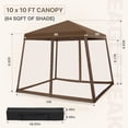 thumbnail image 7 of COOS BAY 10' x 10' Slant Leg Pop Up Canopy Tent w/ Mosquito Netting (Brown), 7 of 7