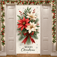 thumbnail image 2 of Festive Floral Happy Christmas Decorative Banner Holiday Bouquet for Festive Decoration Christmas Events Party, 2 of 9