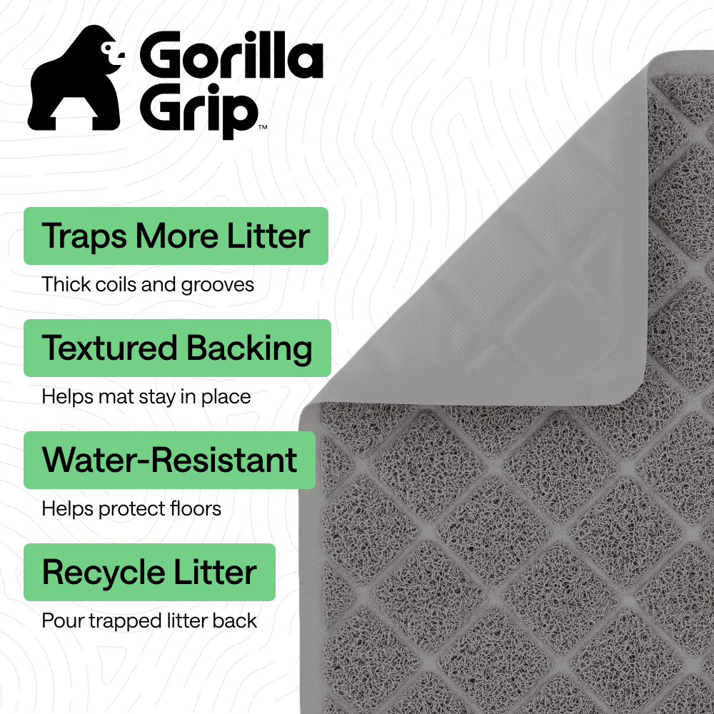 Gorilla Grip Cat Litter Box Mat, Water Resistant 24x17 photo 2