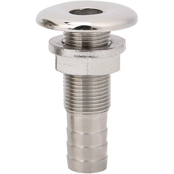 Tissting Marine Straight Thru Hull Fitting 316 Stainless Steel Water Drain Outlet Plumbing Valve Hose Thru Drain Connector for Boat, Yachts(1/2in)