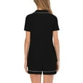 thumbnail image 5 of XuJwPNcy Women's Pajama Set Collared V Neck Button down Tops with Short Pants Comfy Soft Summer 2 Piece Pjs Shorts Set, 5 of 5