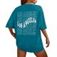 thumbnail image 1 of Camiseta gráfica con hombros caídos para mujer: camiseta informal con estampado de letras novedoso, corte holgado y múltiples tallas., 1 of 5