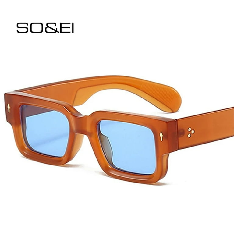 New Square Sunglasses Women Vintage Rivets Trending Clear New Square Sunglasses Women Vintage Rivets Trending Clear