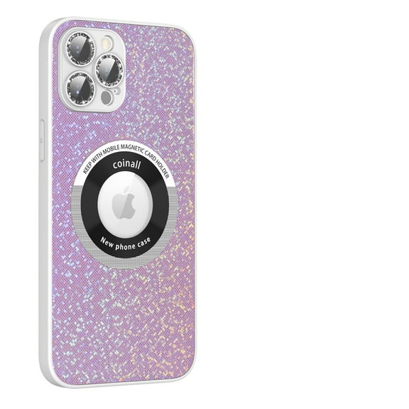 Cover for iPhone 14 Plus, Compatible with MagSafe Case,Slim Shockproof Silicone Bling Glitter Full Cover Lens Protection Hard PC Case Cover, pink
