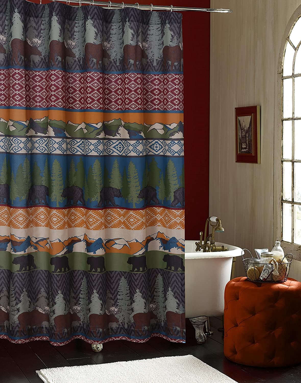 Big Sky Lodge and Lakehouse Shower Curtain, 72" x 72"