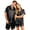 Black-A#100622VV, variant on Couples Pajamas Sets Women & Men Satin Short Sleeve Sleepwear Button Down Shirt & Shorts 2 Piece Sleep Set with Pocket Orange L