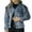 Blue, variant on Frostluinai Distressed Denim Jacket for Women Long Sleeve Drop Shoulder Crop Jean Coats Button Down Loose Fit Denim Coats with Pocket Womens Gifts
