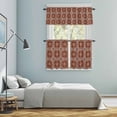 thumbnail image 5 of Brown Boho Kitchen Curtains Sets for Windows 24 Inch Length, Retro Farmhouse Abstract Floral Motifs Rod Pocket Window Treatments Tier Curtains and Valances Set for Bedroom/Bathroom, 5 of 8
