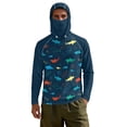 thumbnail image 7 of SEANATIVE Sun Protection Fishing Hoodie for Men, Long Sleeve Hooded Full Coverage Fishing Shirt Workout Camping Running Hooded Top with Mesh Face Mask, 4XL, Fish Bubble Print, 7 of 7