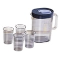 thumbnail image 3 of DOLITY Grand Pichet d'Eau Distributeur d'Eau Froide avec 4 Tasses Résistant à la Chaleur Bouilloire Citron Bleu, 3 of 9
