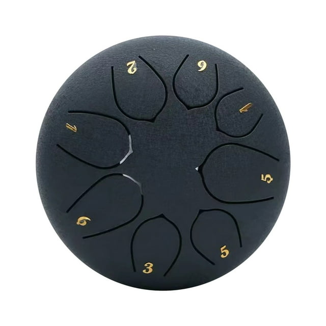 Xihbxyly Tambor de Lluvia para Exteriores, Tambor de Lengüeta de Acero de 11,4 Cm y 8 Tonos, con Baquetas y Libro, para Jardín.