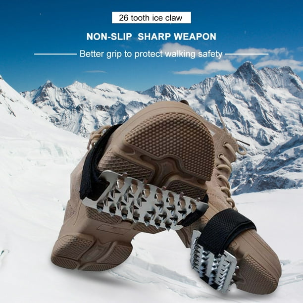 Famelof 26 Dents Snow Ice Outdoor Escalade Chaussures Spikes