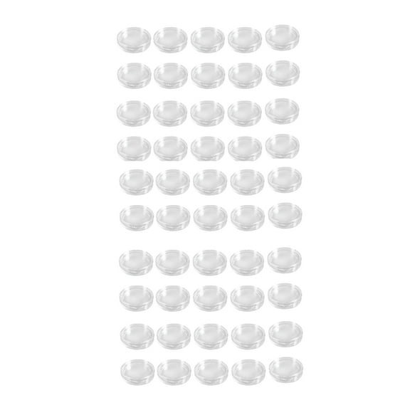 50 Pcs Small Round Transparent Plastic Coin Capsules Box 24mm