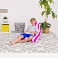 thumbnail image 2 of Posh Creations Twist Bean Bag Chair Lounger, Large, for Kids, 3 ft, Canvas, Pink Stripes, 2 of 3