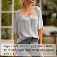 thumbnail image 1 of Baohd Femmes Blouse Manches Courtes Été Casual Top Gris L, 1 of 6