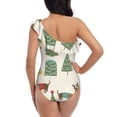 thumbnail image 5 of Daiia Christmas Dachshund Dog Women's One Piece Swimsuits Personalized One Shoulder Swimwear Asymmetric Ruffle Bathing Suits-Small, 5 of 8
