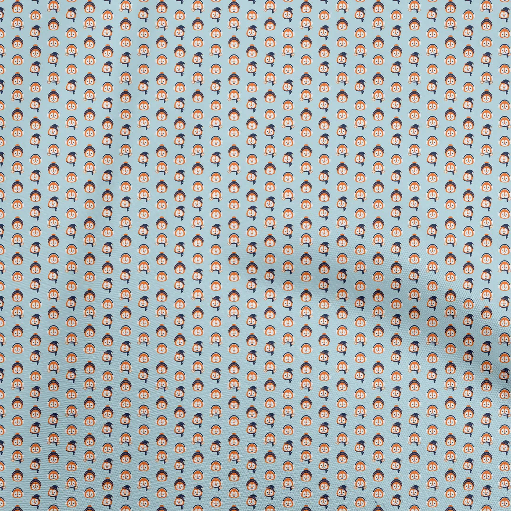 oneOone Cotton Flex Light Blue Fabric Christmas Craft Projects Decor Fabric Printed By The Yard 40 Inch Wide