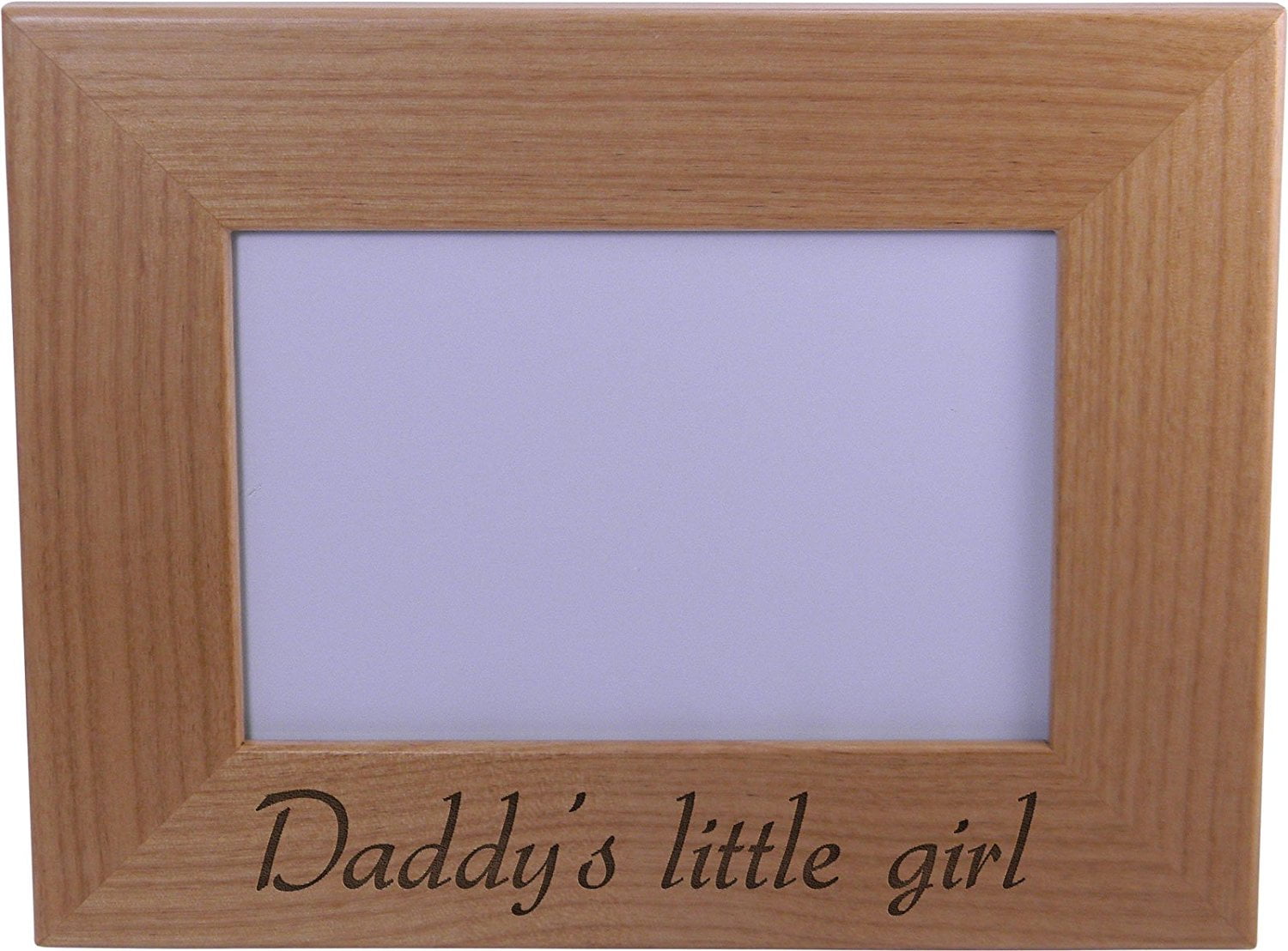 Add Your Custom Text Great Gift for Father's Day Birthday Daddy's Little Girl Custom 4x6 Inch Wood Picture Frame