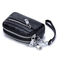 thumbnail image 4 of LHSHID Coin Purse for Women Genuine Leather Small Triple Zipper Coin Wallet Pouch with Removable Wristlet Strap, 4 of 7