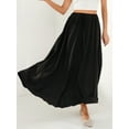 thumbnail image 3 of Ma&Baby Women Boho Flowy Maxi Skirt Summer Pleated High Waisted Long Skirts with Pockets, 3 of 12