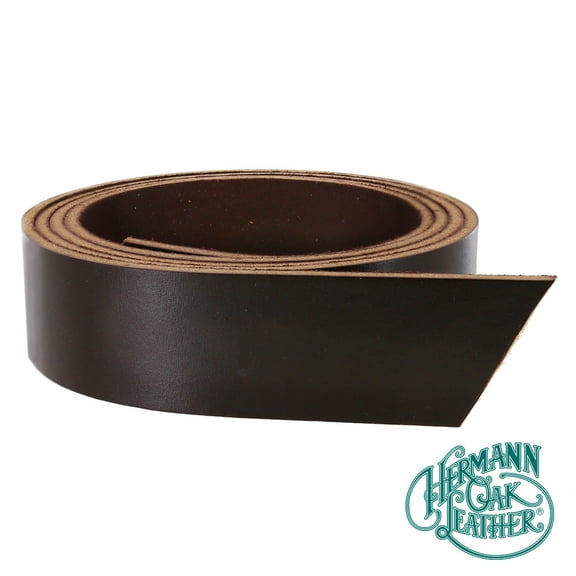 Hermann Oak English Bridle Leather Strap, Havana Brown, 55" to 60" Long, 8-10oz