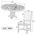 thumbnail image 2 of Harper & Bright Designs Farmhouse 5 Piece Kitchen Dining Table Set for 4, Solid Wood Extendable Round Dining Table Set and 4 Upholstered Chairs, Retro Dining Set for Kitchen, Natural Wood Wash, 2 of 16