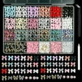 thumbnail image 4 of 1BOX Mixed Color Variety Bows Nail Charms and Flatback Pearls Set 18 Colors Cute Shiny Bow Charm Nail Jewels and  Pink and White Nail Pearls and Flowers for Nail Art DIY Decoration with Pickup Tools, 4 of 8