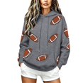 thumbnail image 2 of CAIXIA Game Day Sweatshirt for Women Football Funny Graphic Print Hoodies Casual Fall Season Pullover Tops with Pockets, 2 of 6
