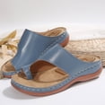 thumbnail image 4 of Dakaela Summer Flat Sandals for Women Comfortable Orthopedic Walking Dressy Slides 2026 Ladies Arch Support Casual Flip Flops Indoor Outdoor Blue Size 7.5, 4 of 6
